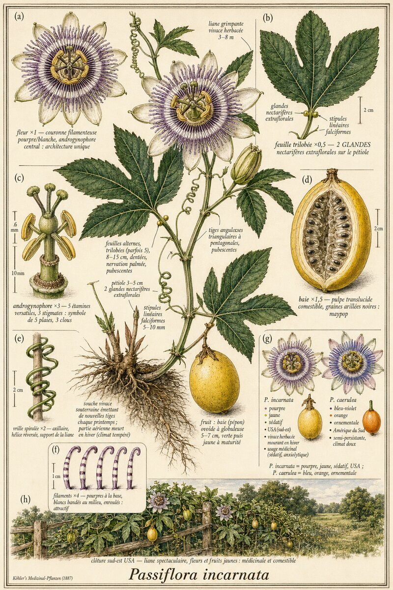 Planche botanique Passiflore