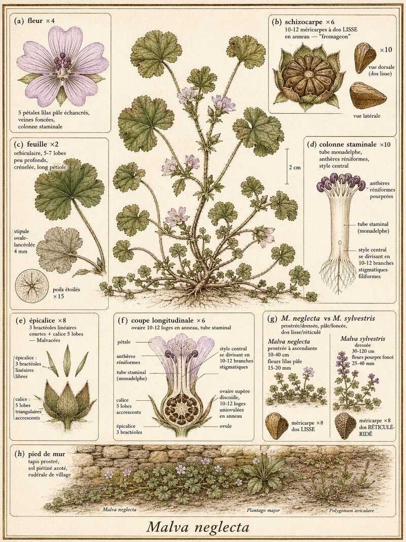 Planche botanique Petite mauve