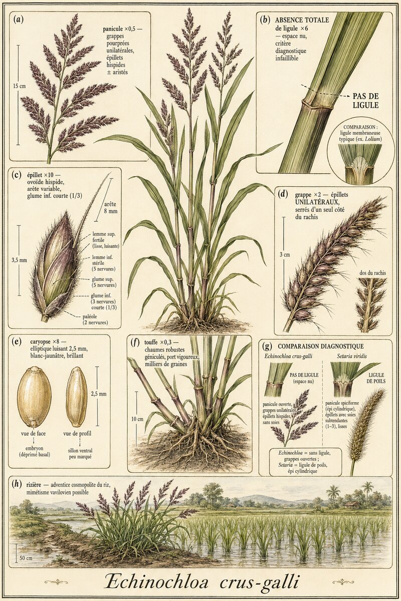 Planche botanique Pied-de-coq