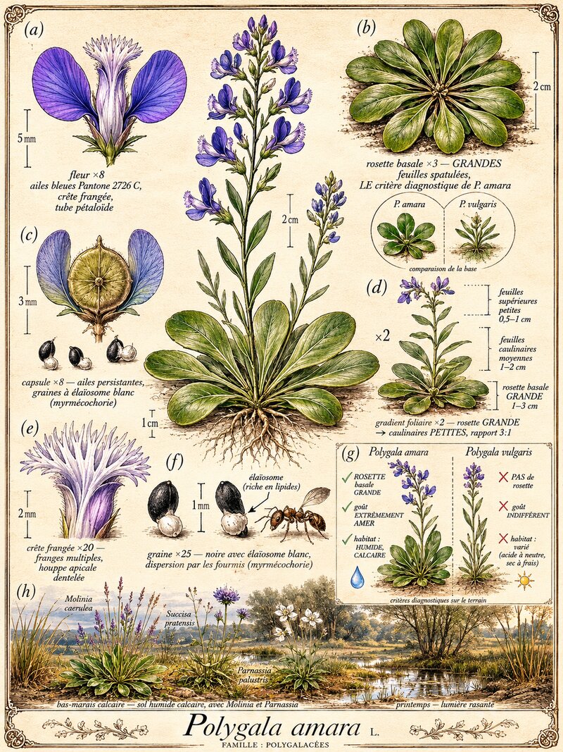 Planche botanique Polygale amer