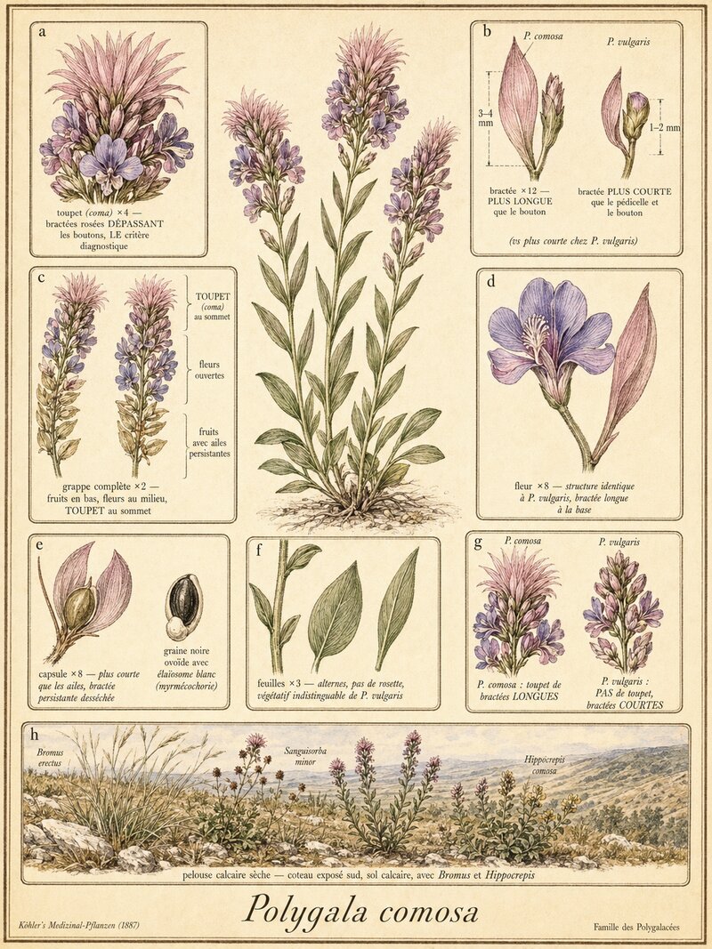Planche botanique Polygale chevelu