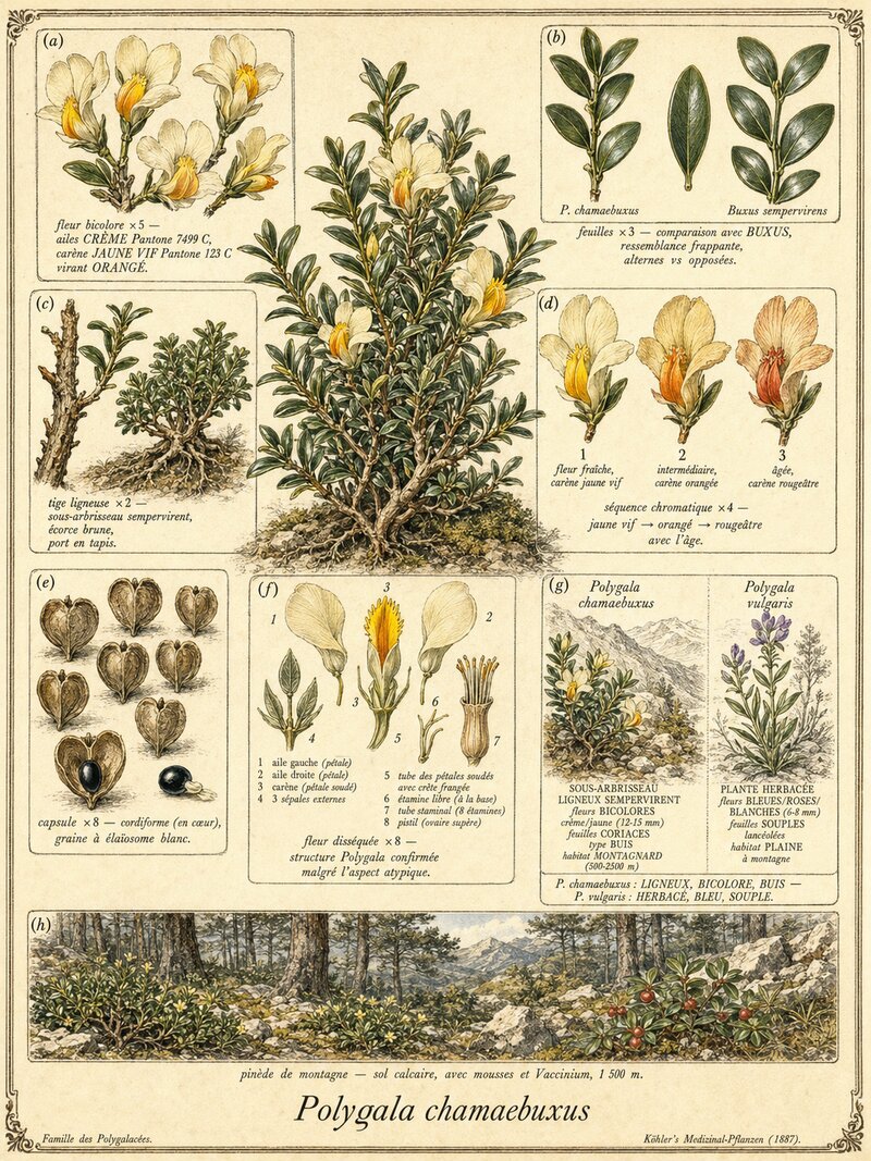 Planche botanique POLYGALE FAUX-BUIS