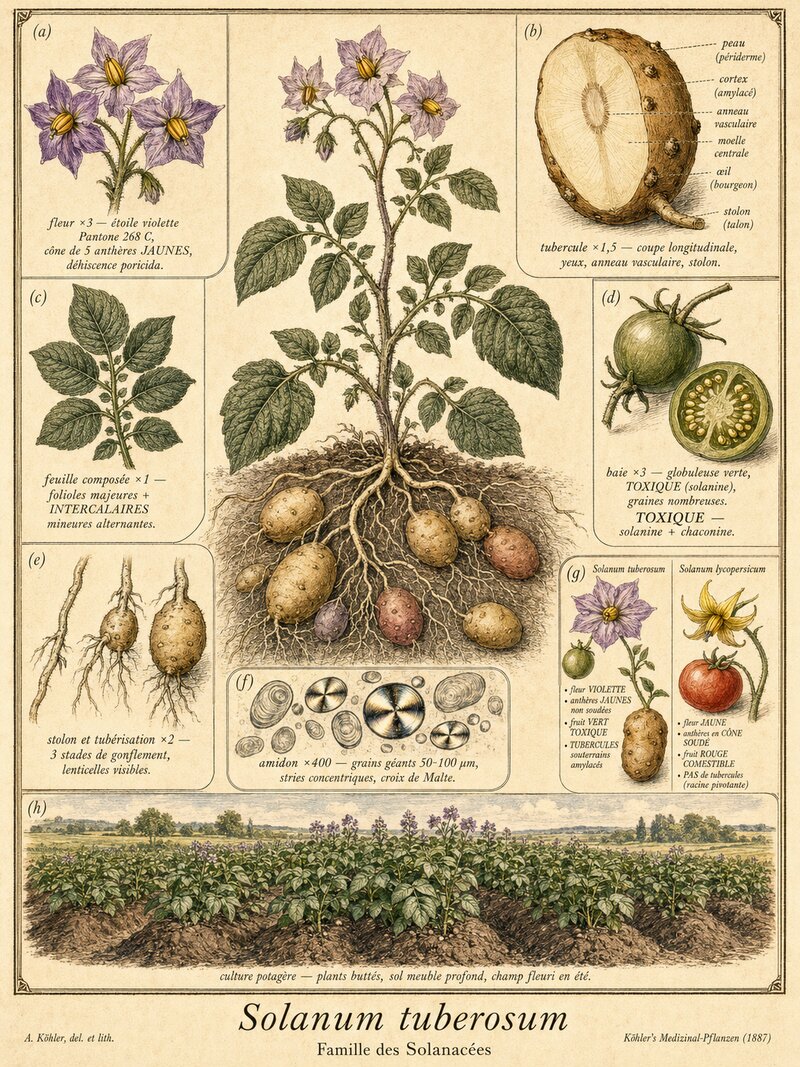Planche botanique Pomme de terre
