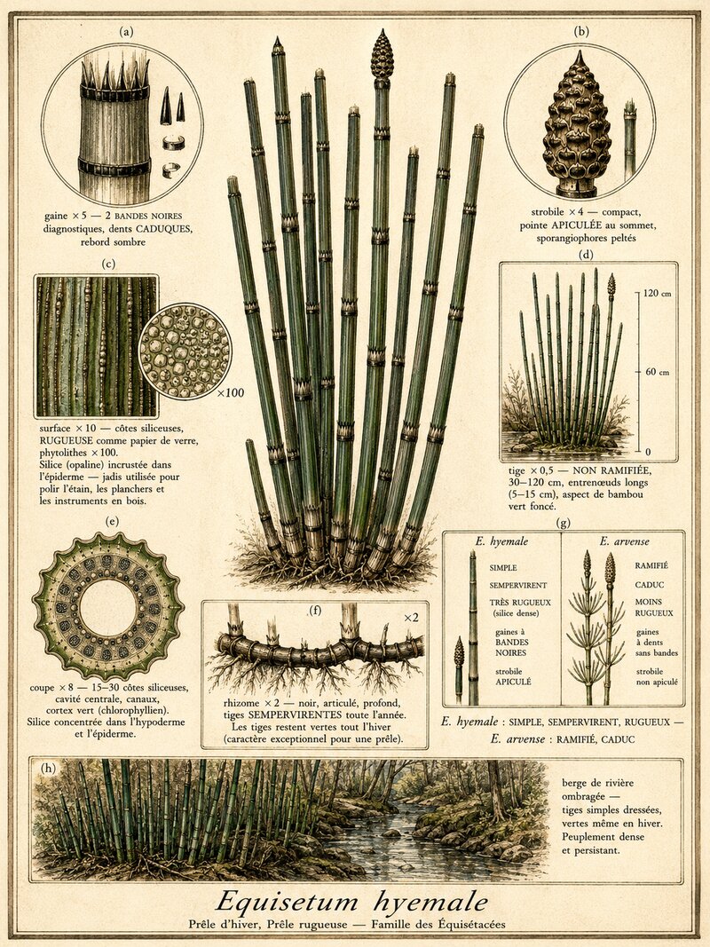Planche botanique Prêle d'hiver