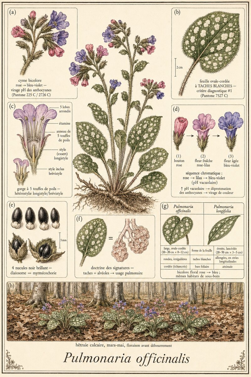Planche botanique Pulmonaire officinale