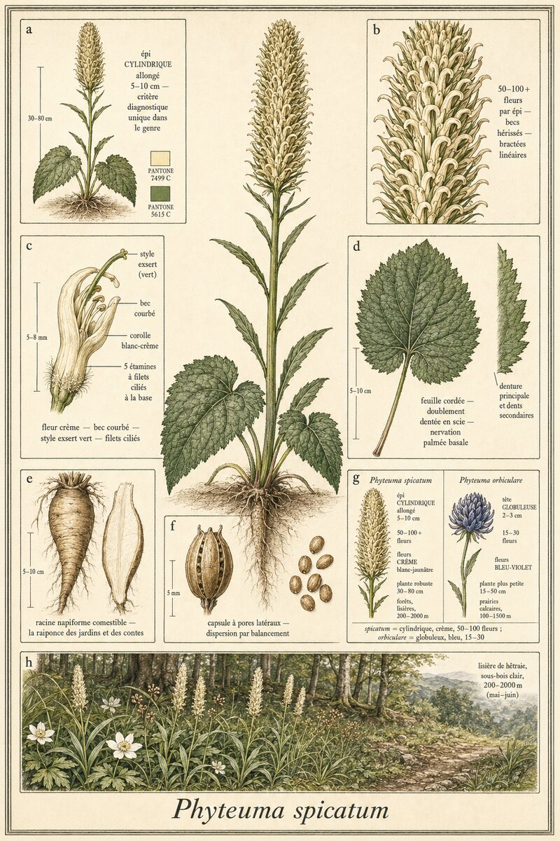 Planche botanique Raiponce en épi