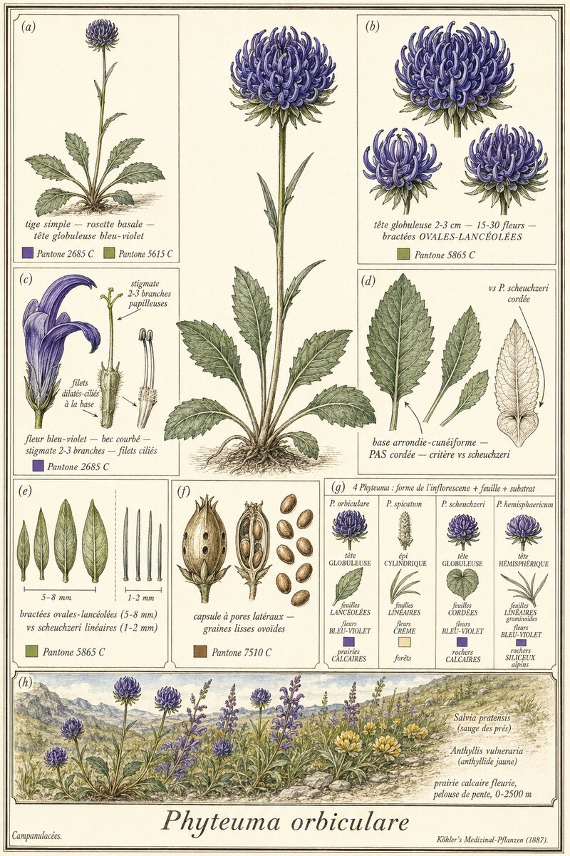 Planche botanique Raiponce orbiculaire