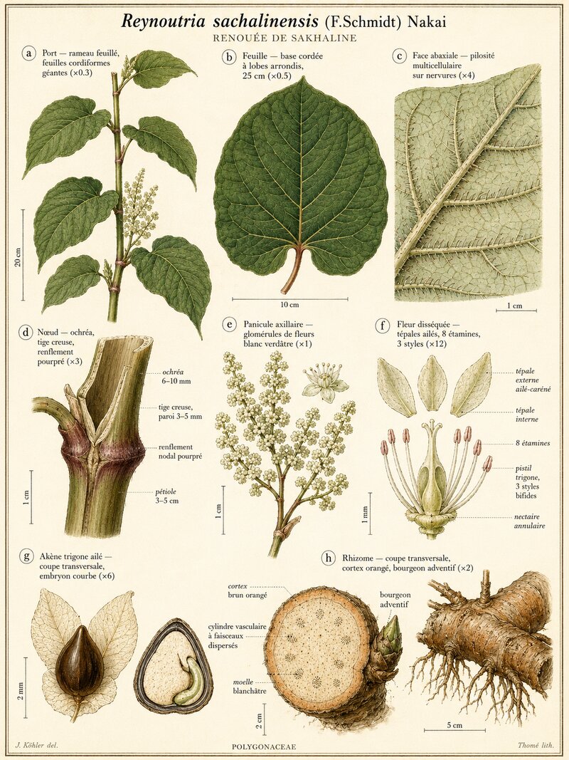 Planche botanique Renouée de Sakhaline