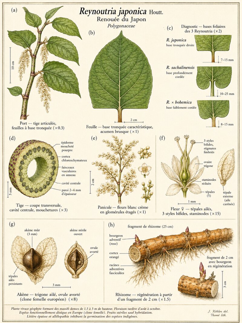 Planche botanique Renouée du Japon