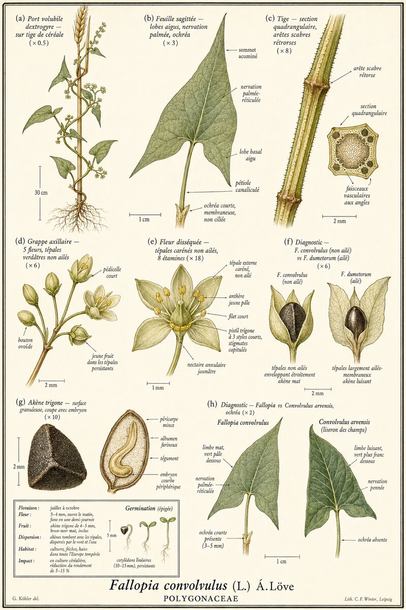 Planche botanique Renouée liseron