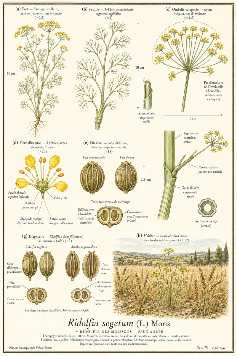 Planche botanique Ridolfie des moissons