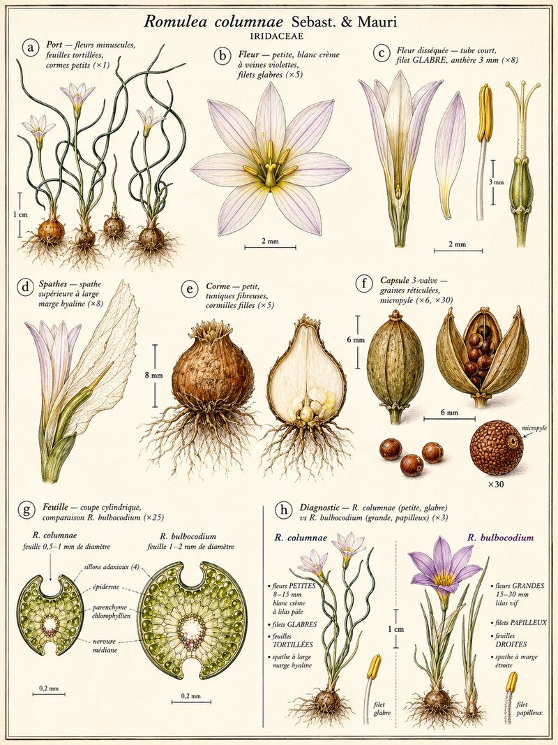 Planche botanique Romulée à petites fleurs