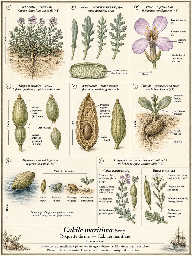 Planche botanique Roquette de mer