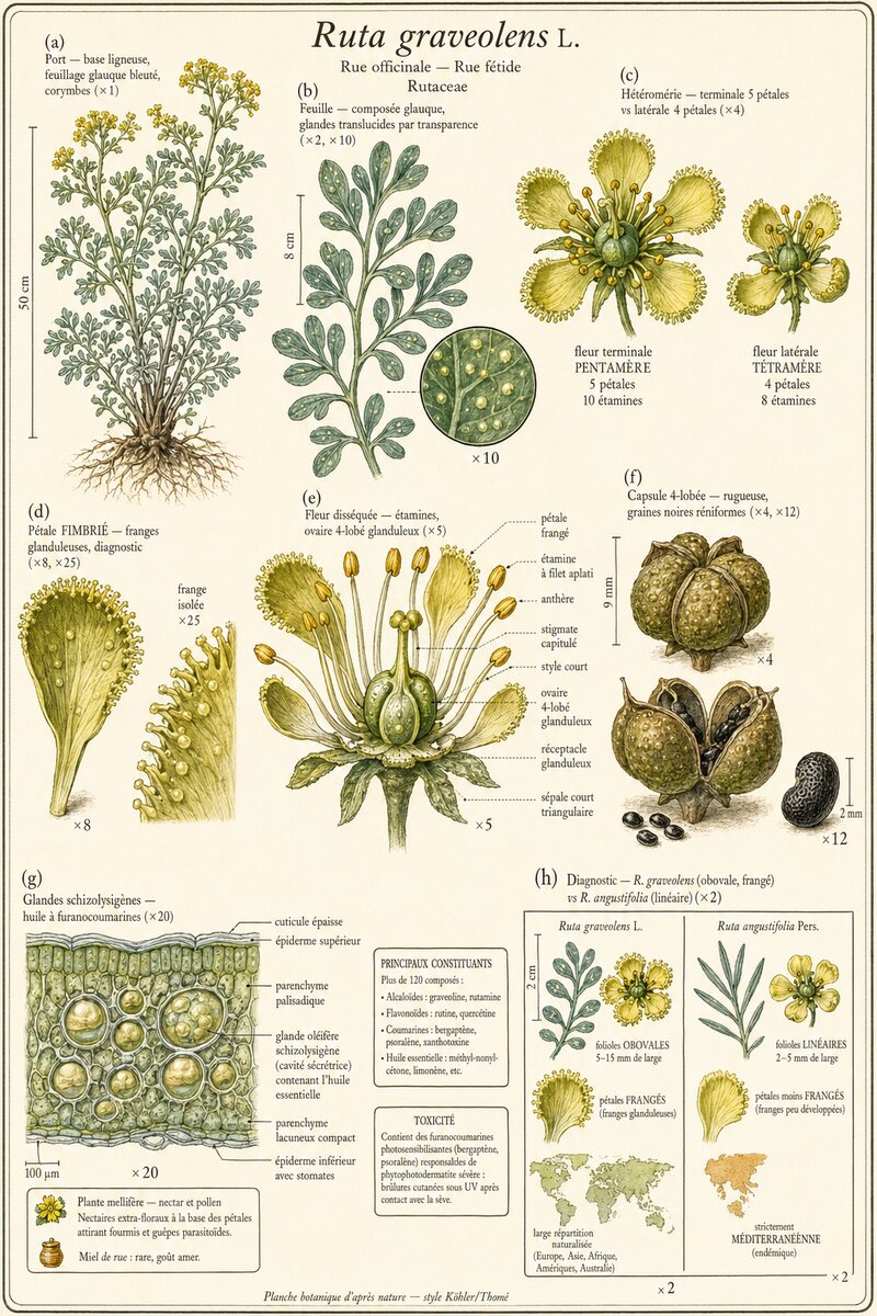 Planche botanique Rue officinale