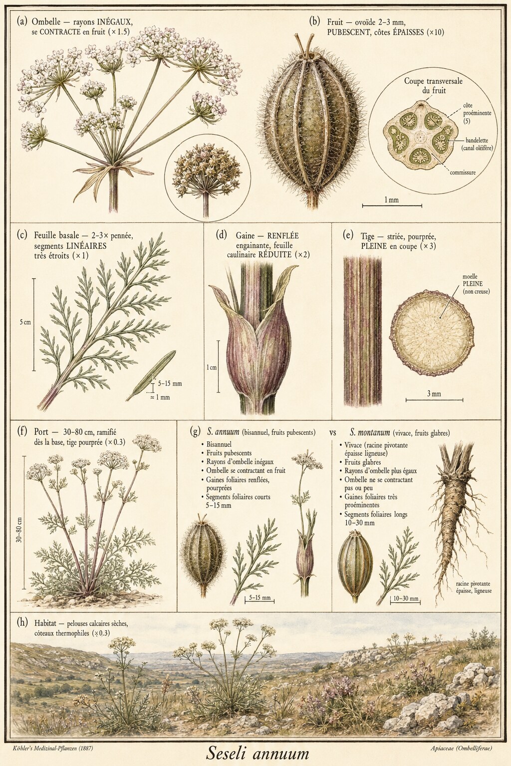 Planche botanique SÉSÉLI ANNUEL