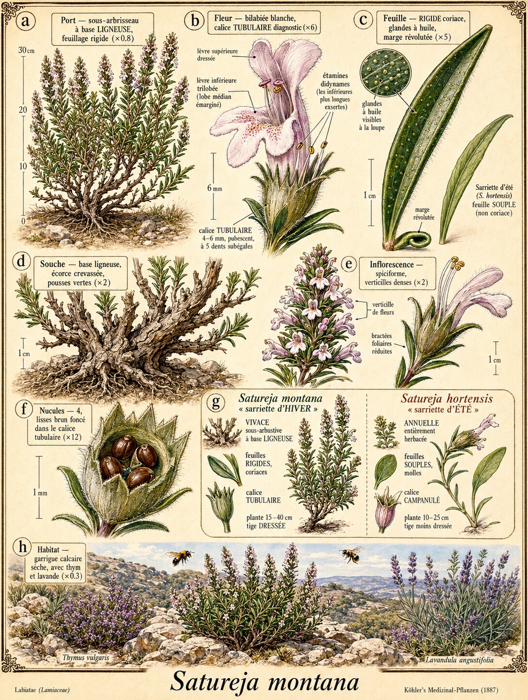 Planche botanique SARRIETTE DES MONTAGNES