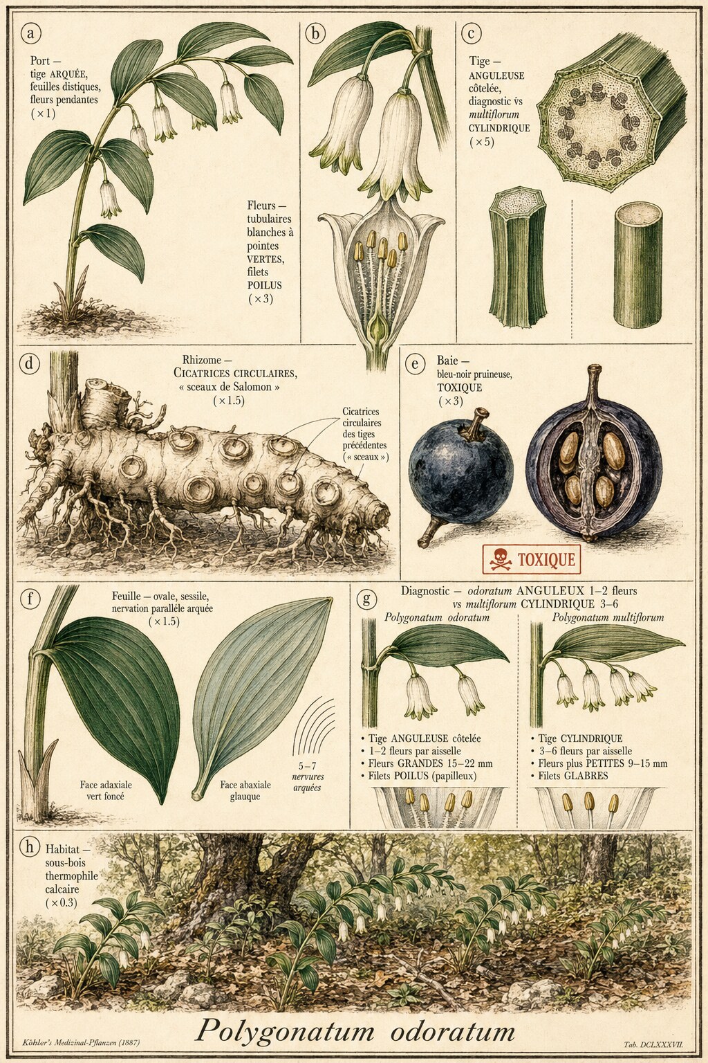 Planche botanique SCEAU DE SALOMON ODORANT