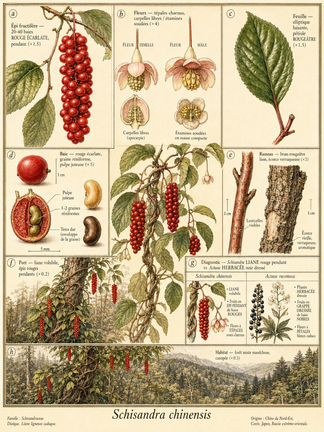 Planche botanique SCHISANDRA