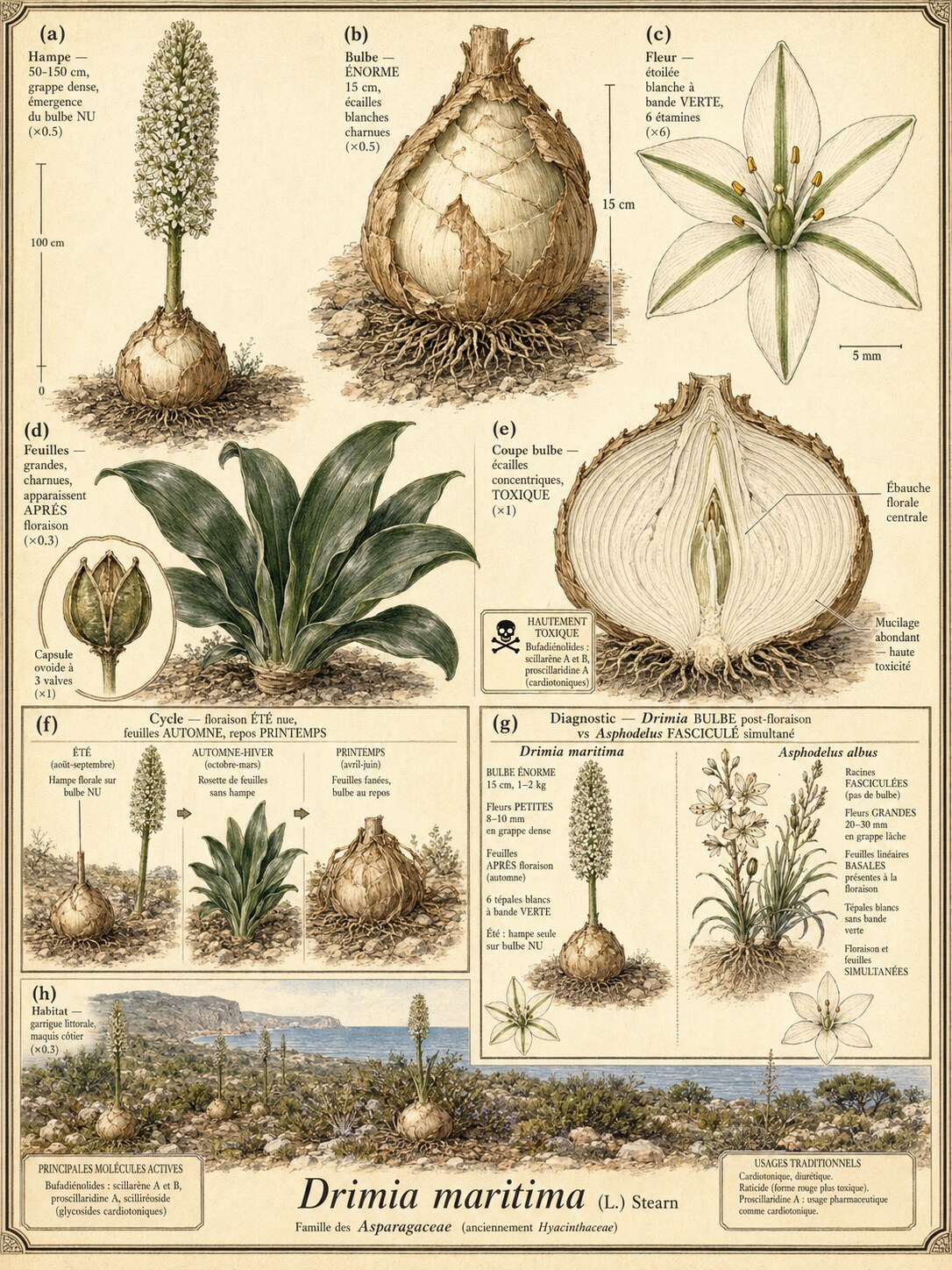 Planche botanique SCILLE MARITIME