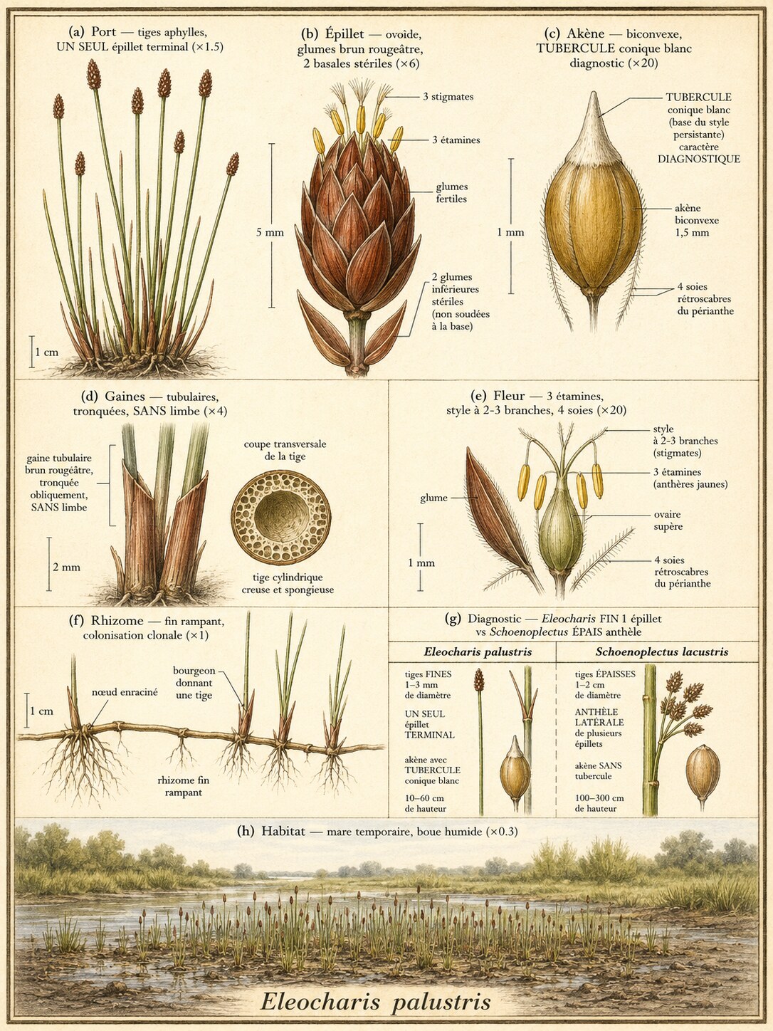 Planche botanique SCIRPE DES MARAIS
