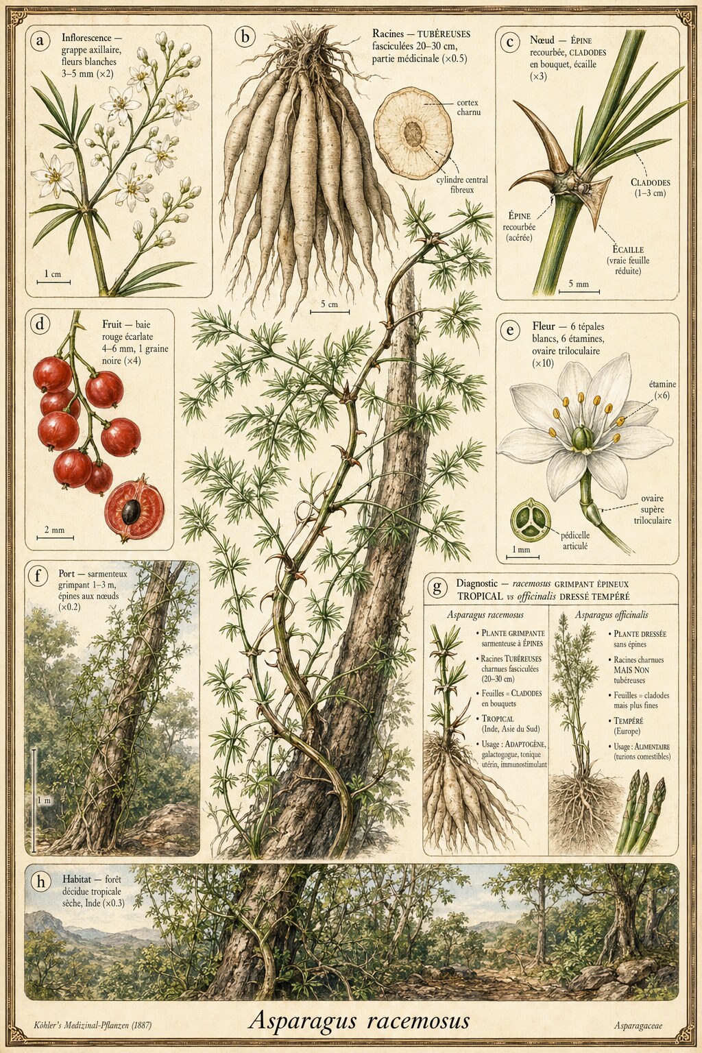 Planche botanique SHATAVARI