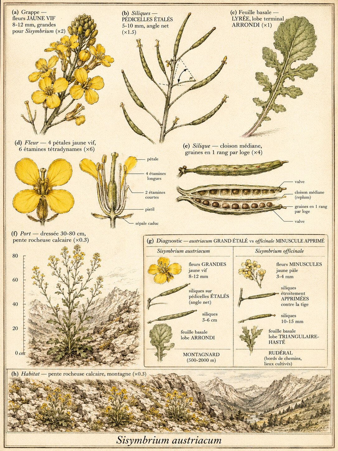 Planche botanique SISYMBRE D’AUTRICHE