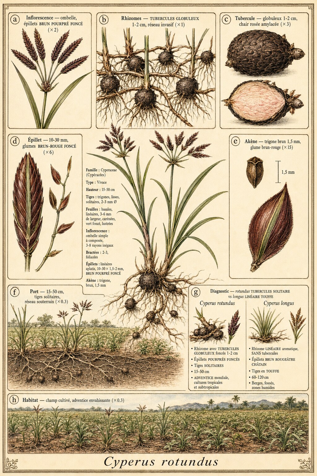 Planche botanique SOUCHET ROND
