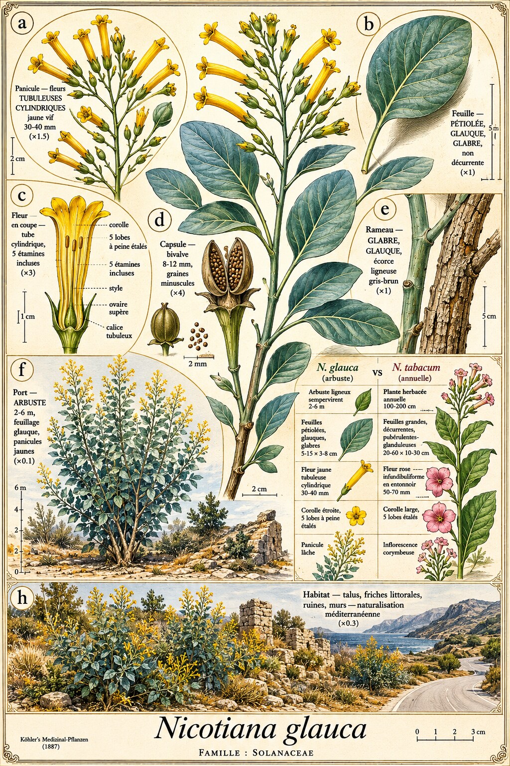 Planche botanique TABAC GLAUQUE