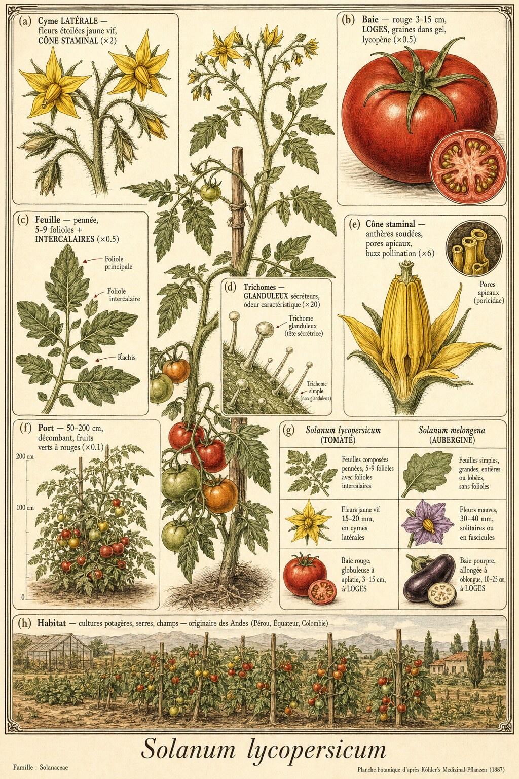 Planche botanique TOMATE