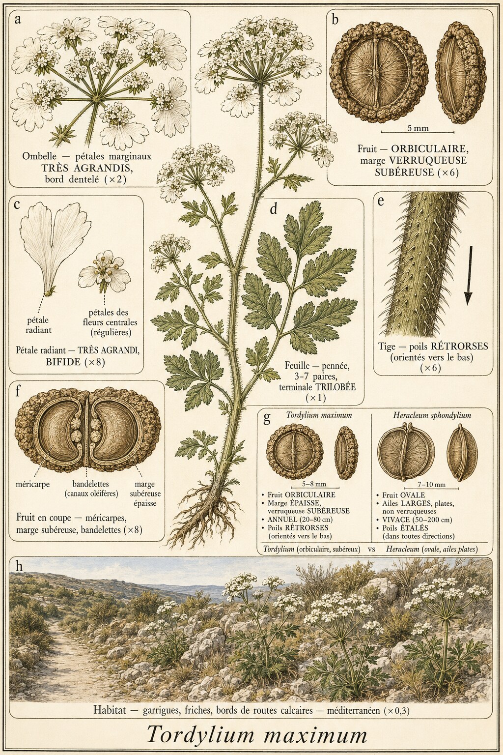 Planche botanique TORDYLE MAJEUR