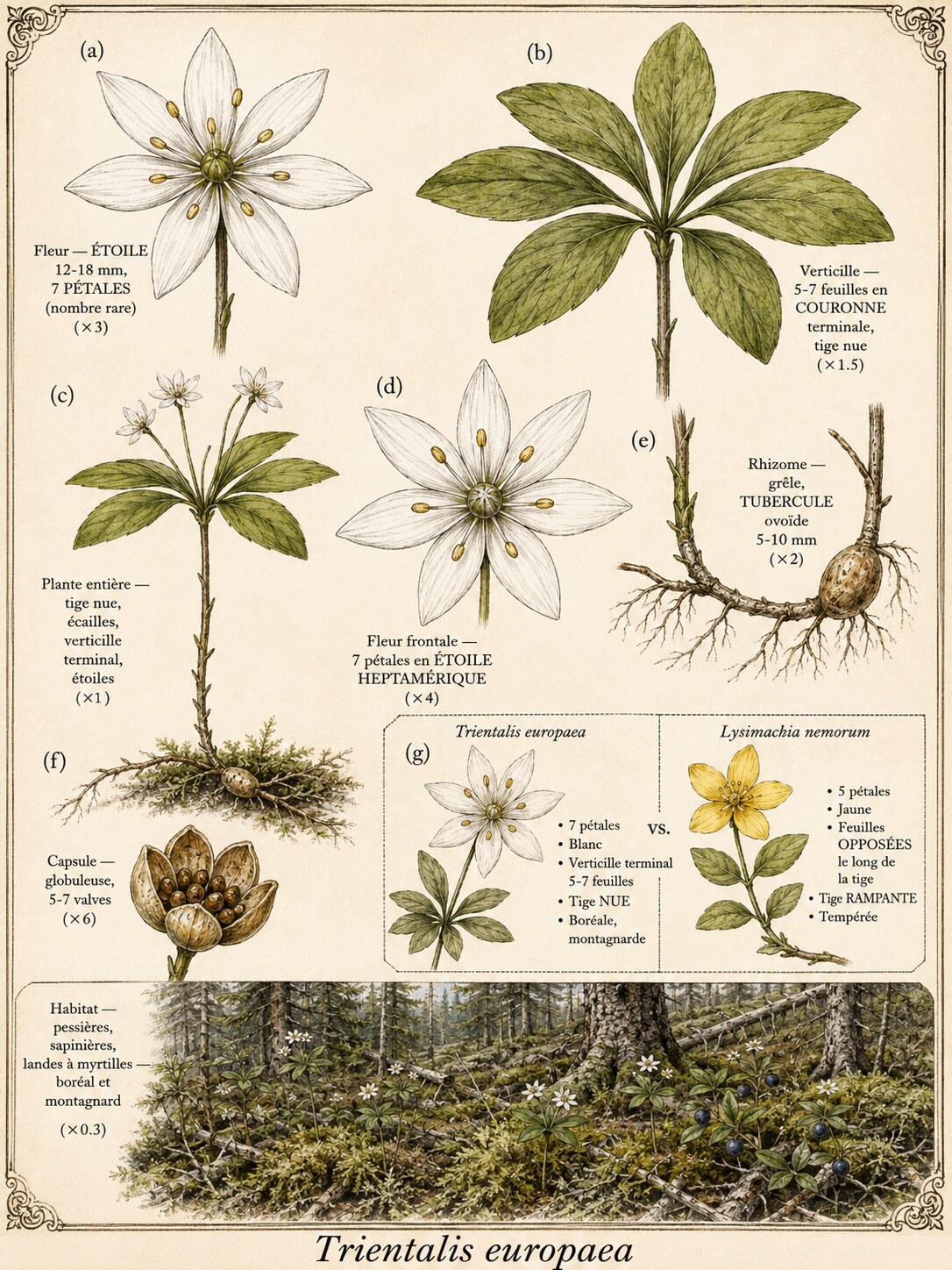 Planche botanique TRIENTALE D’EUROPE