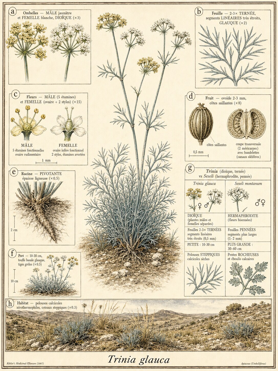 Planche botanique TRINIE GLAUQUE