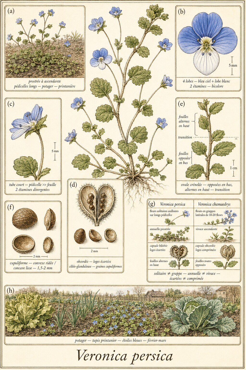 Planche botanique VÉRONIQUE DE PERSE