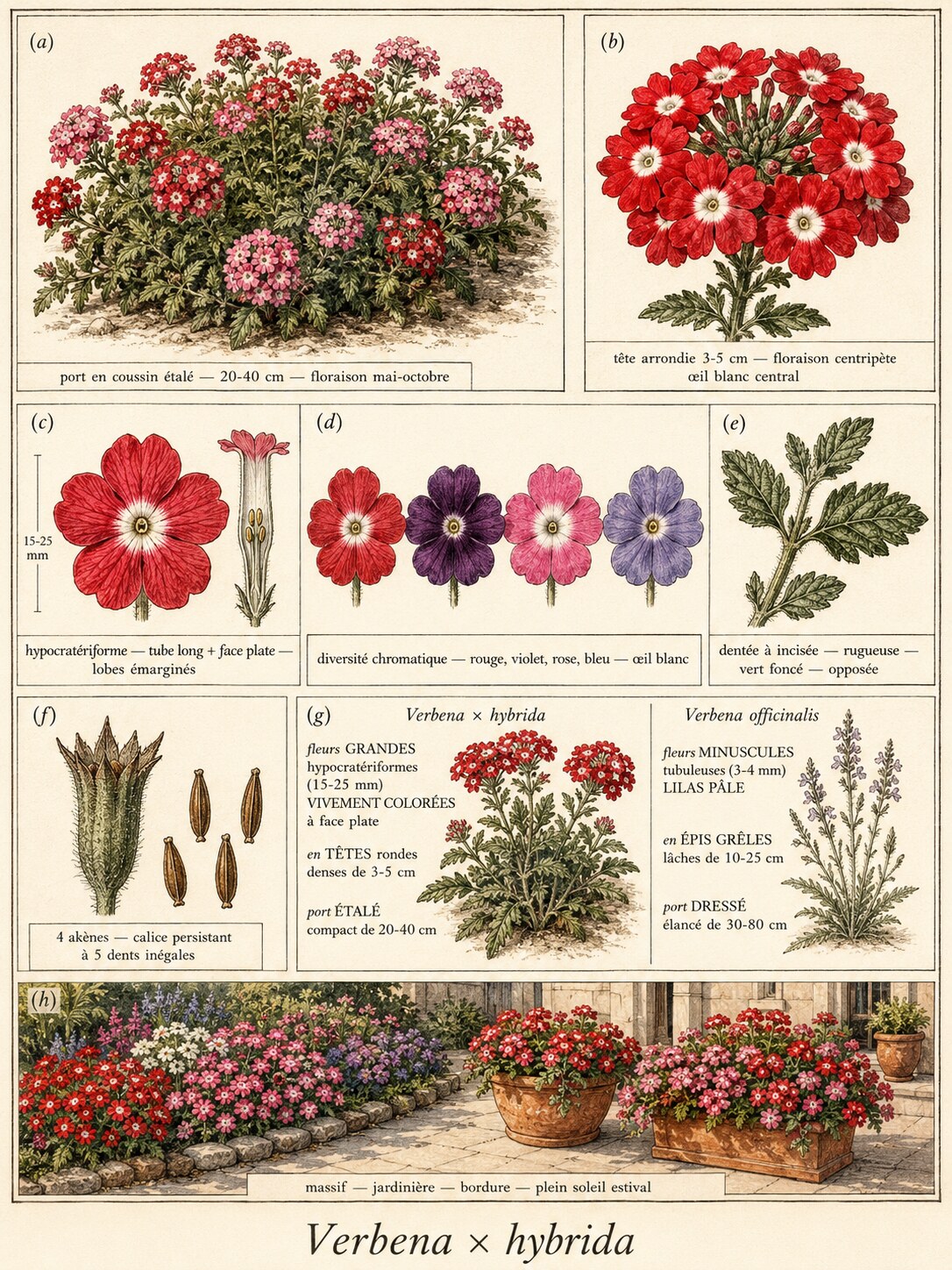 Planche botanique VERVEINE HYBRIDE
