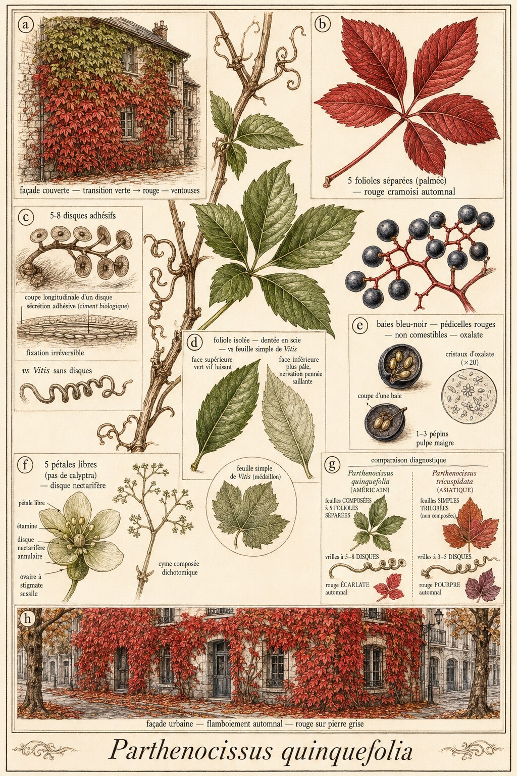 Planche botanique VIGNE VIERGE