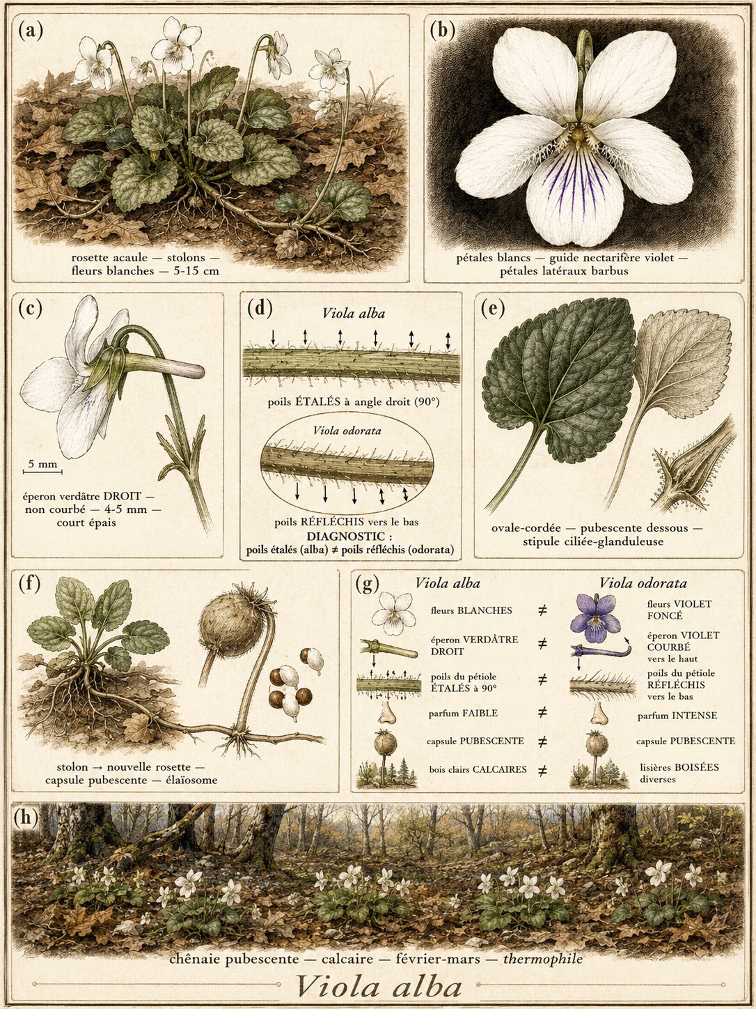 Planche botanique VIOLETTE DE MONTPELLIER