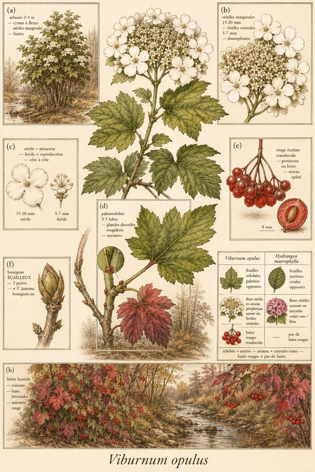 Planche botanique VIORNE OBIER