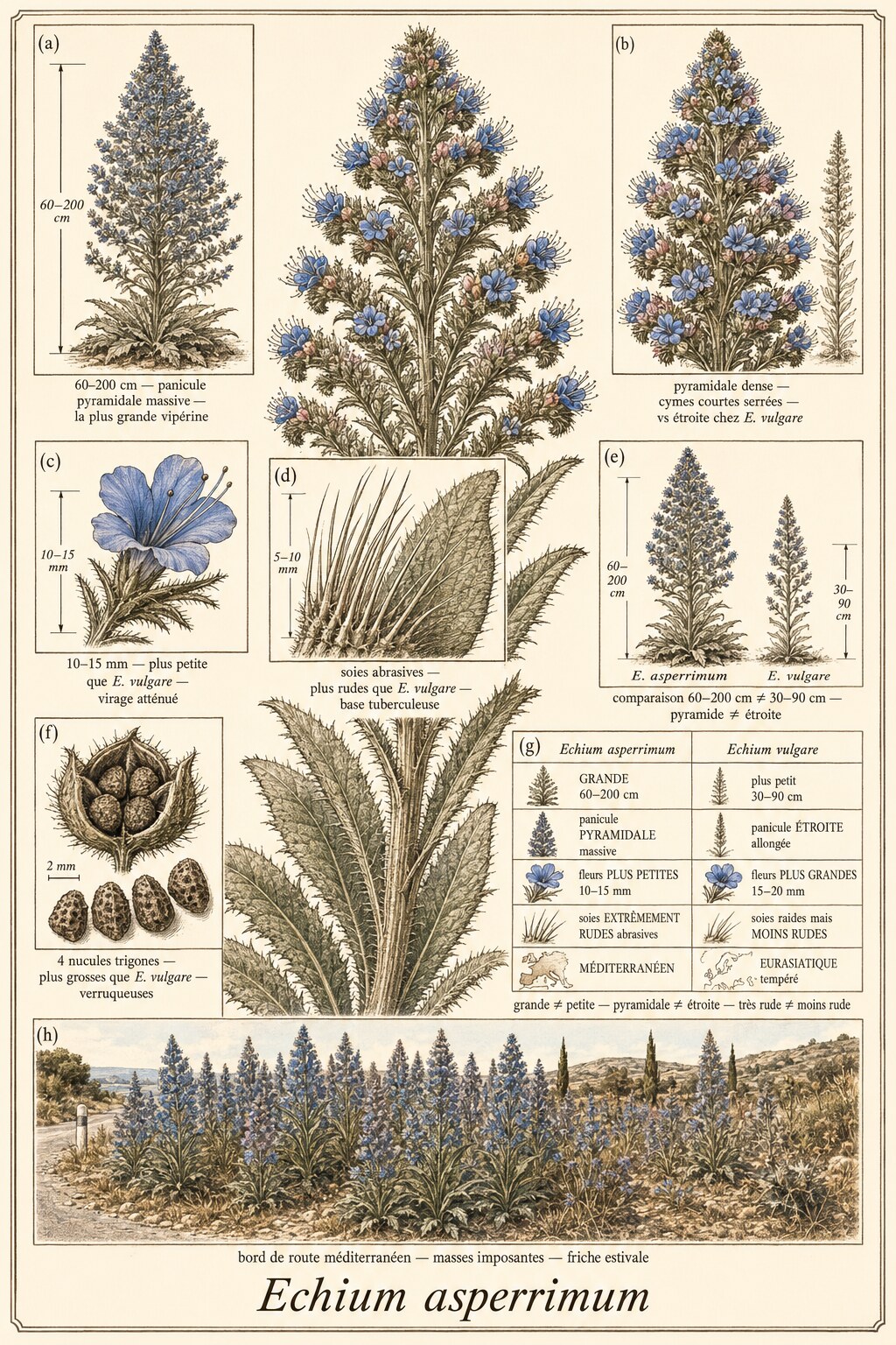 Planche botanique VIPÉRINE DES PYRÉNÉES