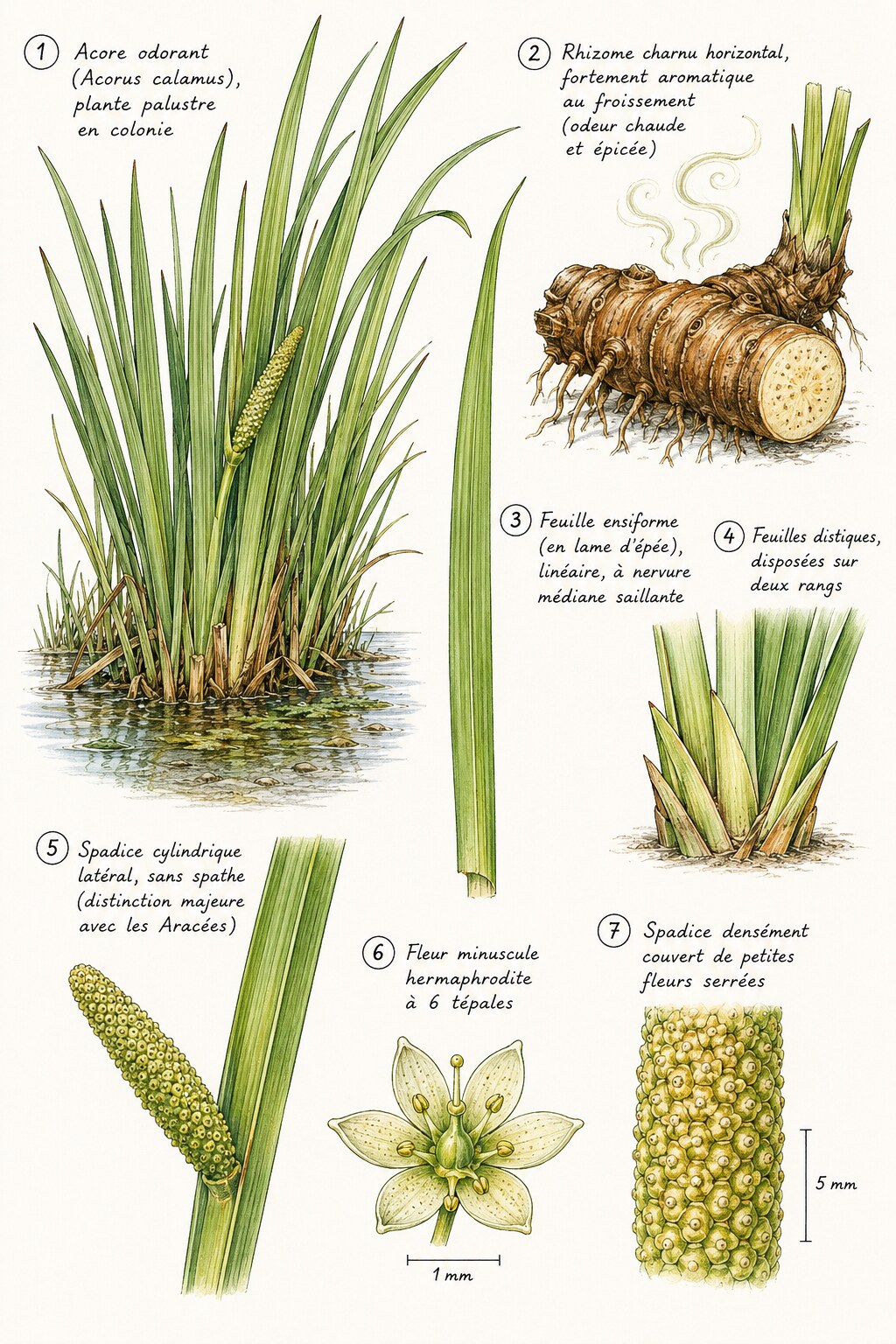 Planche des caractères distinctifs de la famille des Acoracées