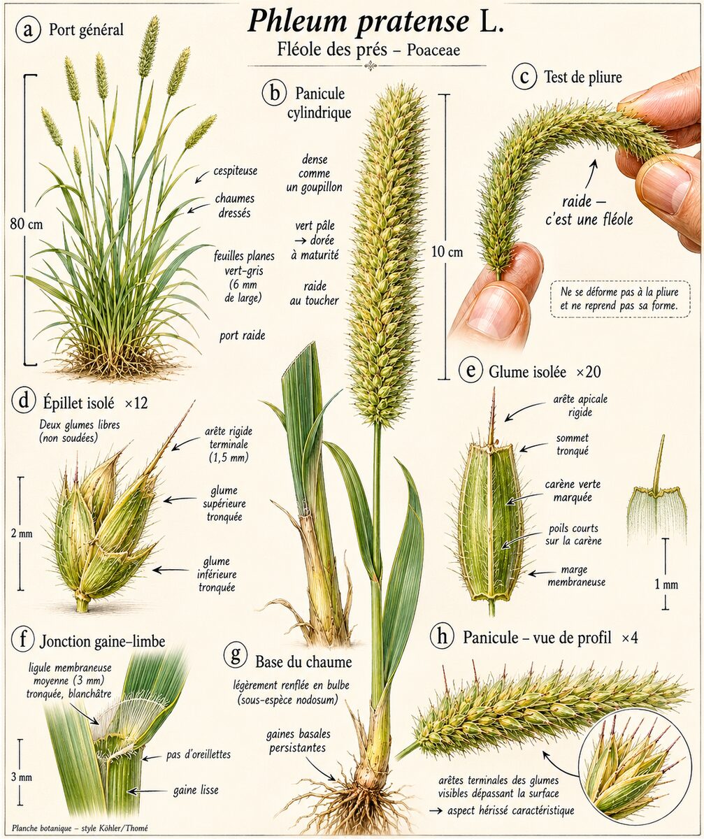 Planche botanique de Phleum pratense — Fléole des prés
