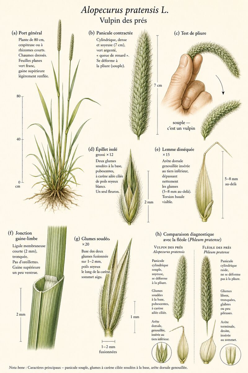 Planche botanique de Alopecurus pratensis — Vulpin des prés